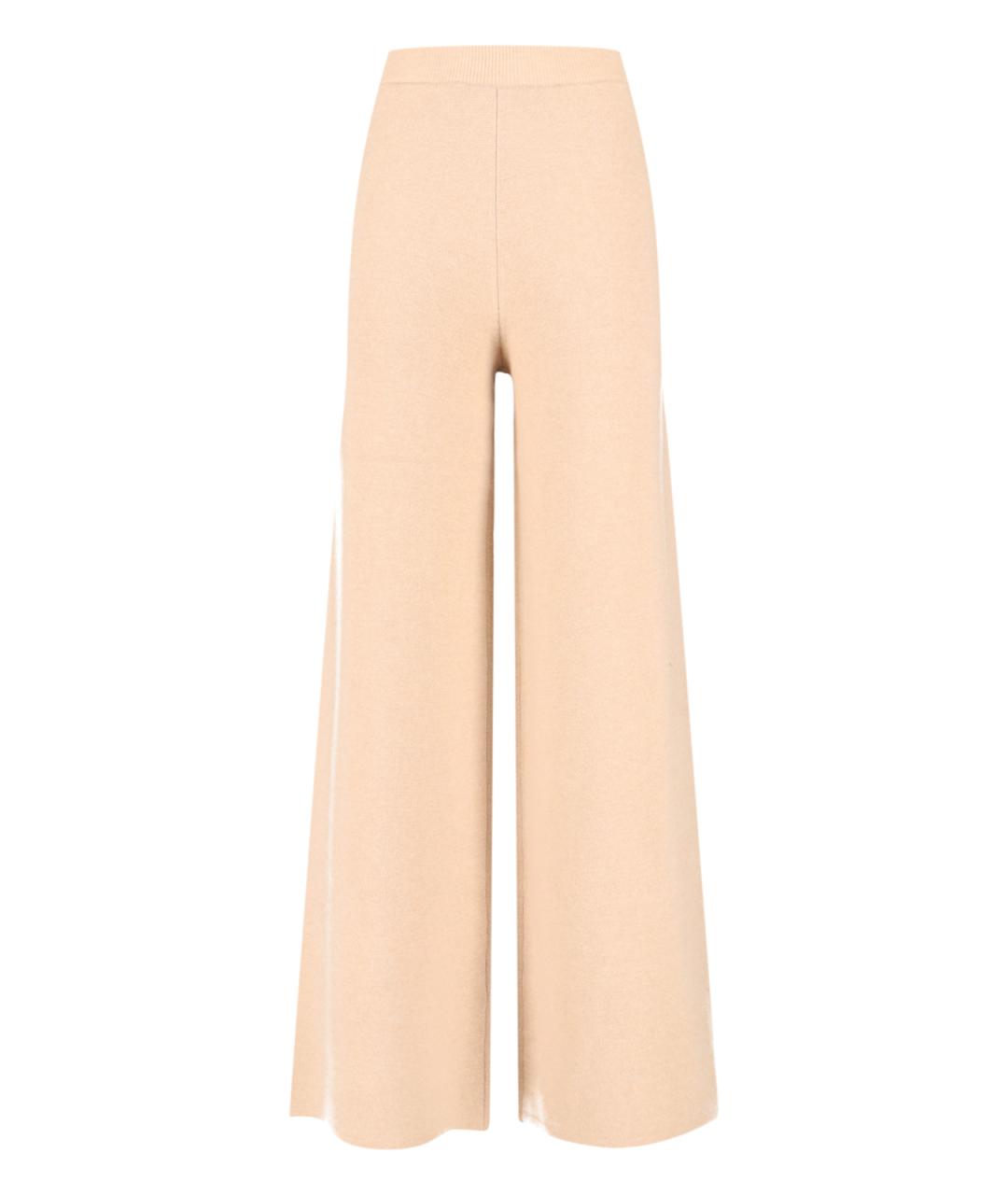 MAX MARA Бежевые шерстяные прямые брюки, фото 1