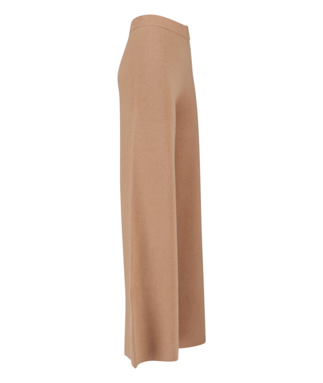 MAX MARA Бежевые шерстяные прямые брюки, фото 3