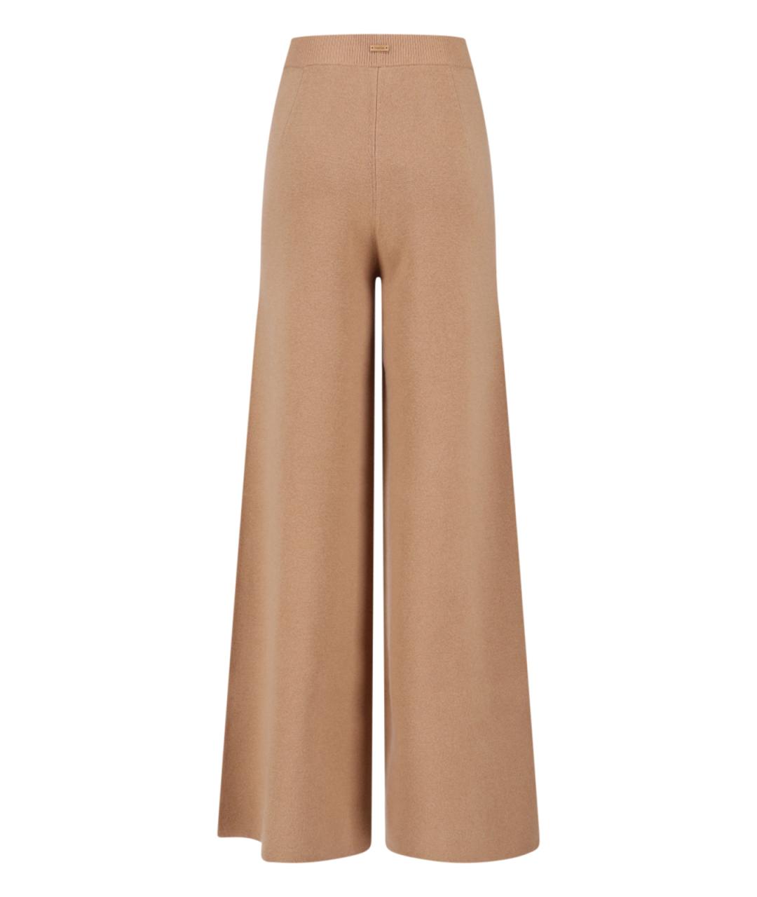 MAX MARA Бежевые шерстяные прямые брюки, фото 2