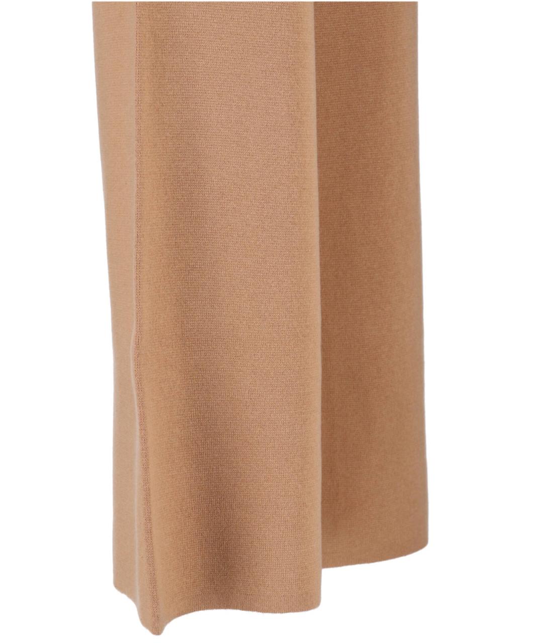 MAX MARA Бежевые шерстяные прямые брюки, фото 4