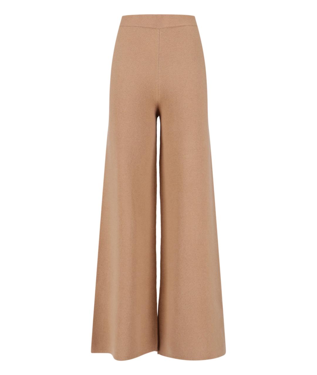 MAX MARA Бежевые шерстяные прямые брюки, фото 1