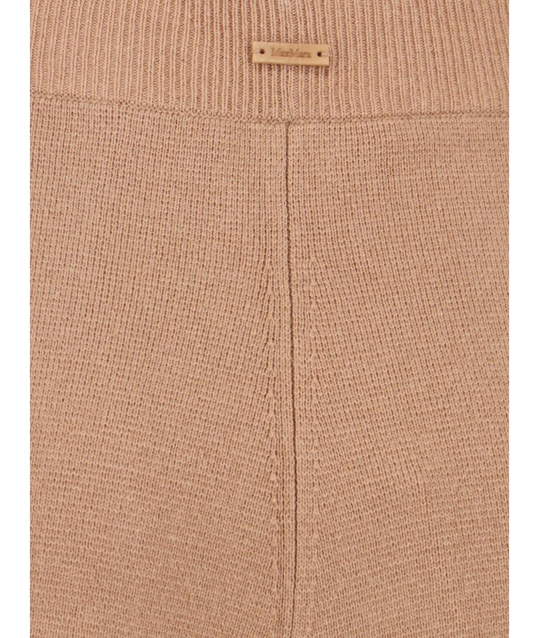 MAX MARA Бежевые шерстяные прямые брюки, фото 5
