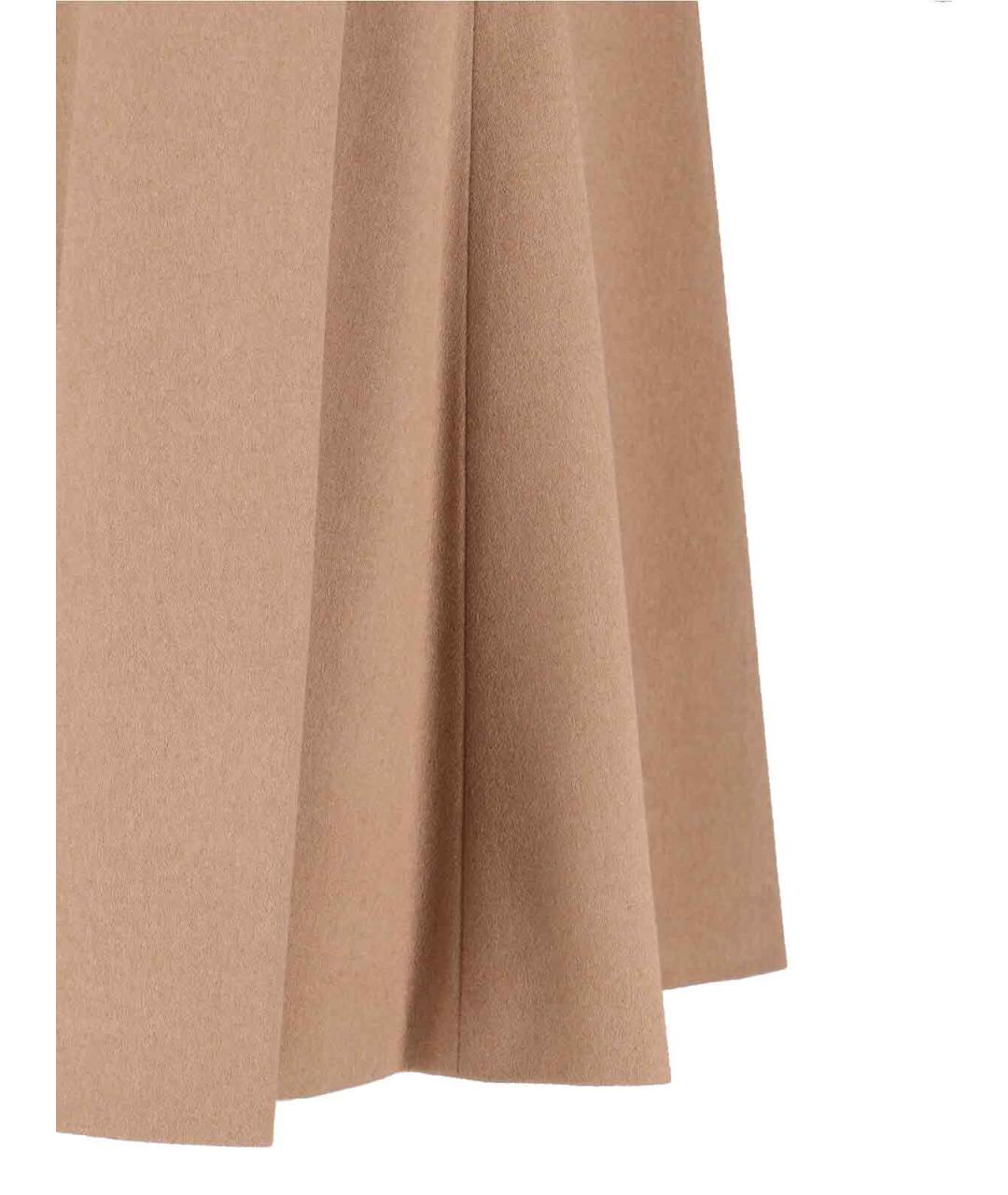 MAX MARA Бежевая шерстяная юбка миди, фото 4
