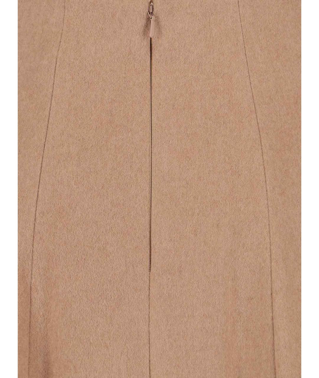 MAX MARA Бежевая шерстяная юбка миди, фото 5