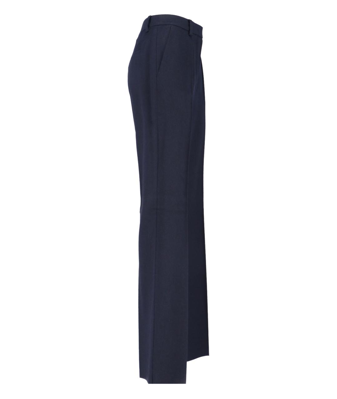 MAX MARA Синие шерстяные прямые брюки, фото 3