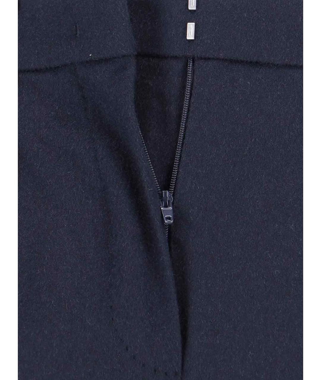 MAX MARA Синие шерстяные прямые брюки, фото 5
