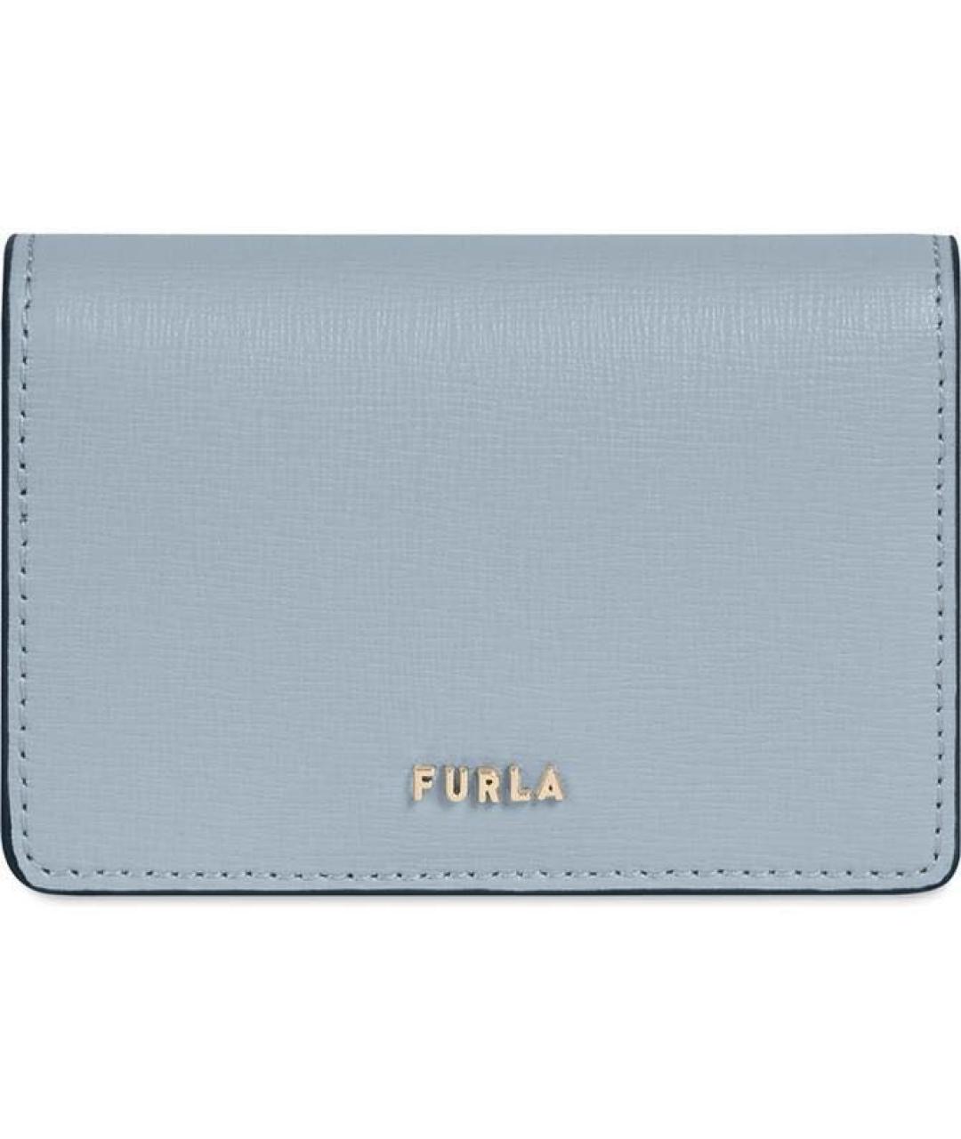 FURLA Голубой кожаный кошелек, фото 1