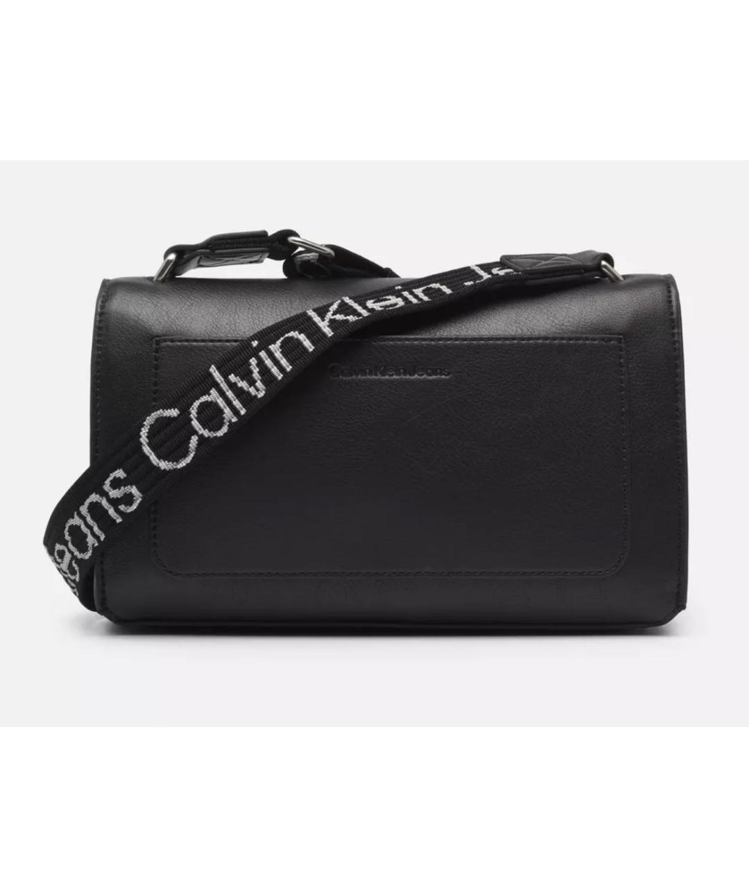 CALVIN KLEIN Черная сумка через плечо из искусственной кожи, фото 2