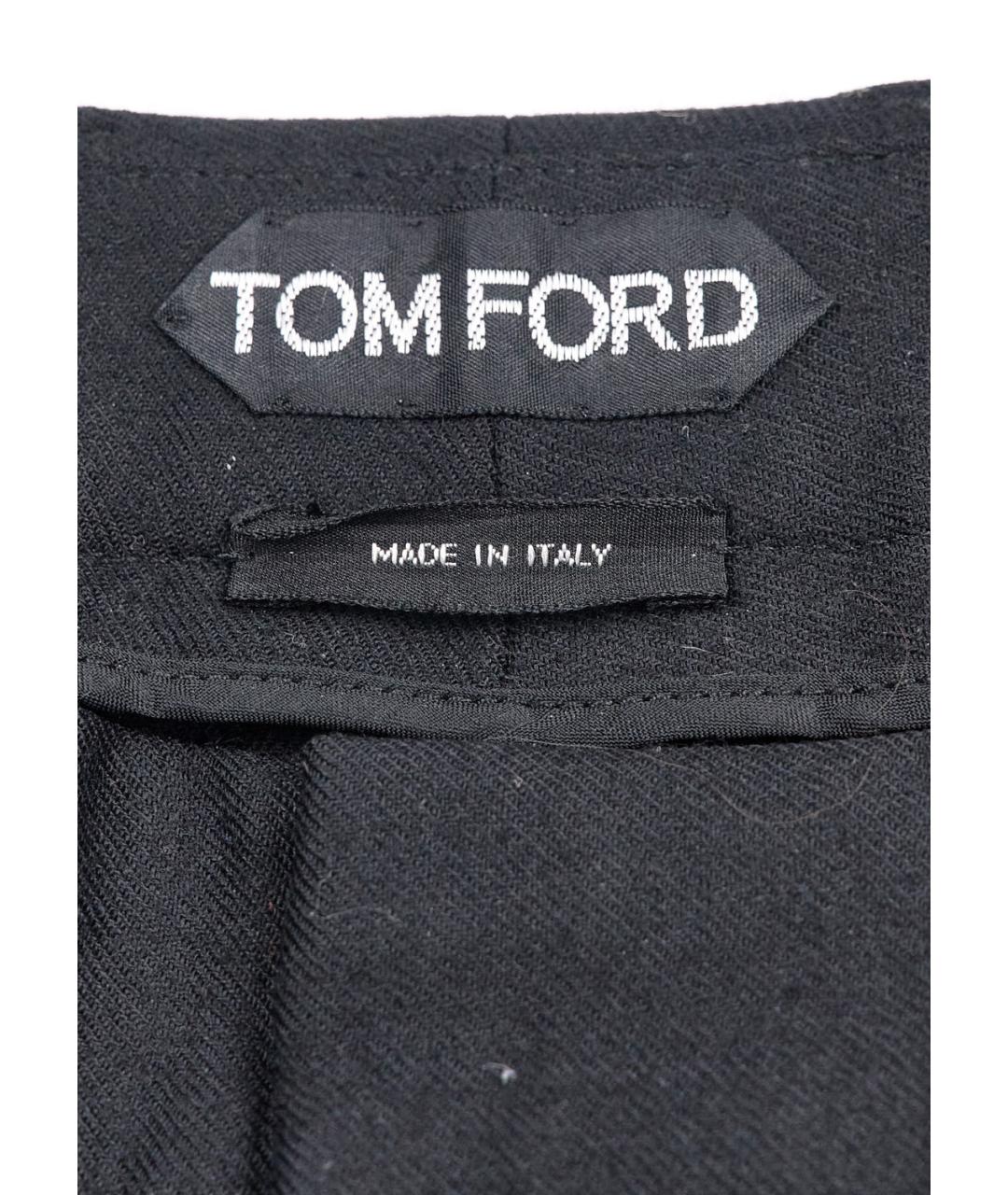 TOM FORD Черные шерстяные прямые брюки, фото 4