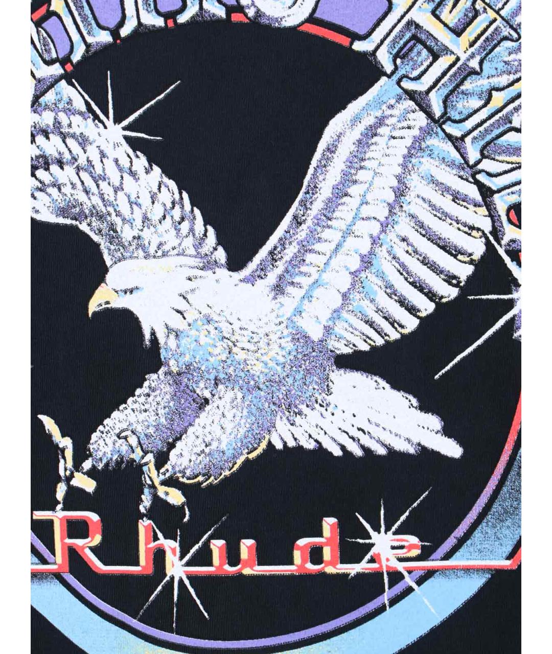 RHUDE Черная хлопковая футболка, фото 3