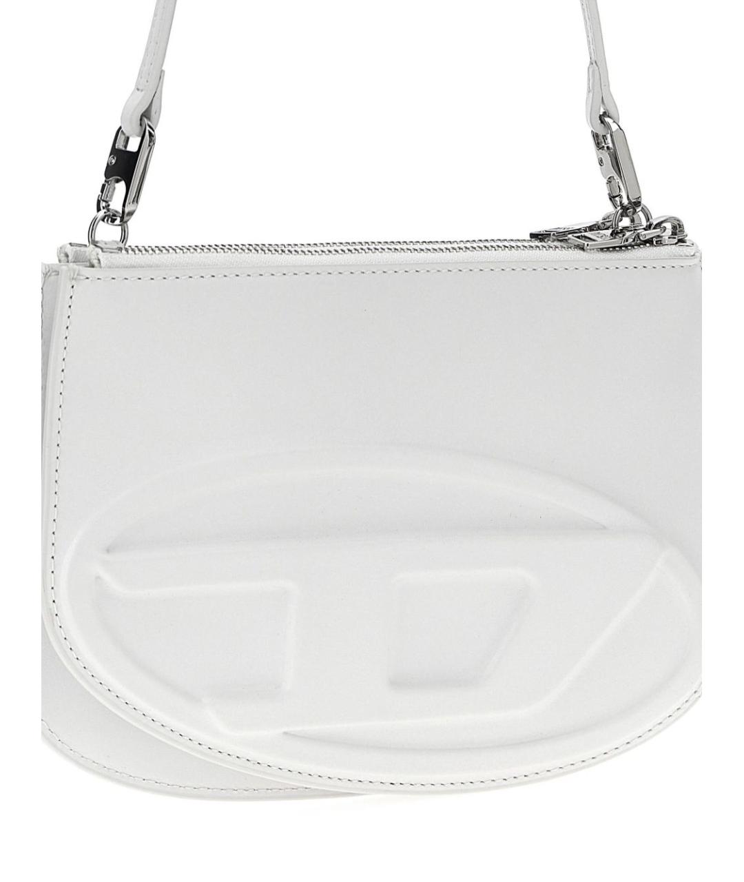 DIESEL Белая кожаная сумка через плечо, фото 2