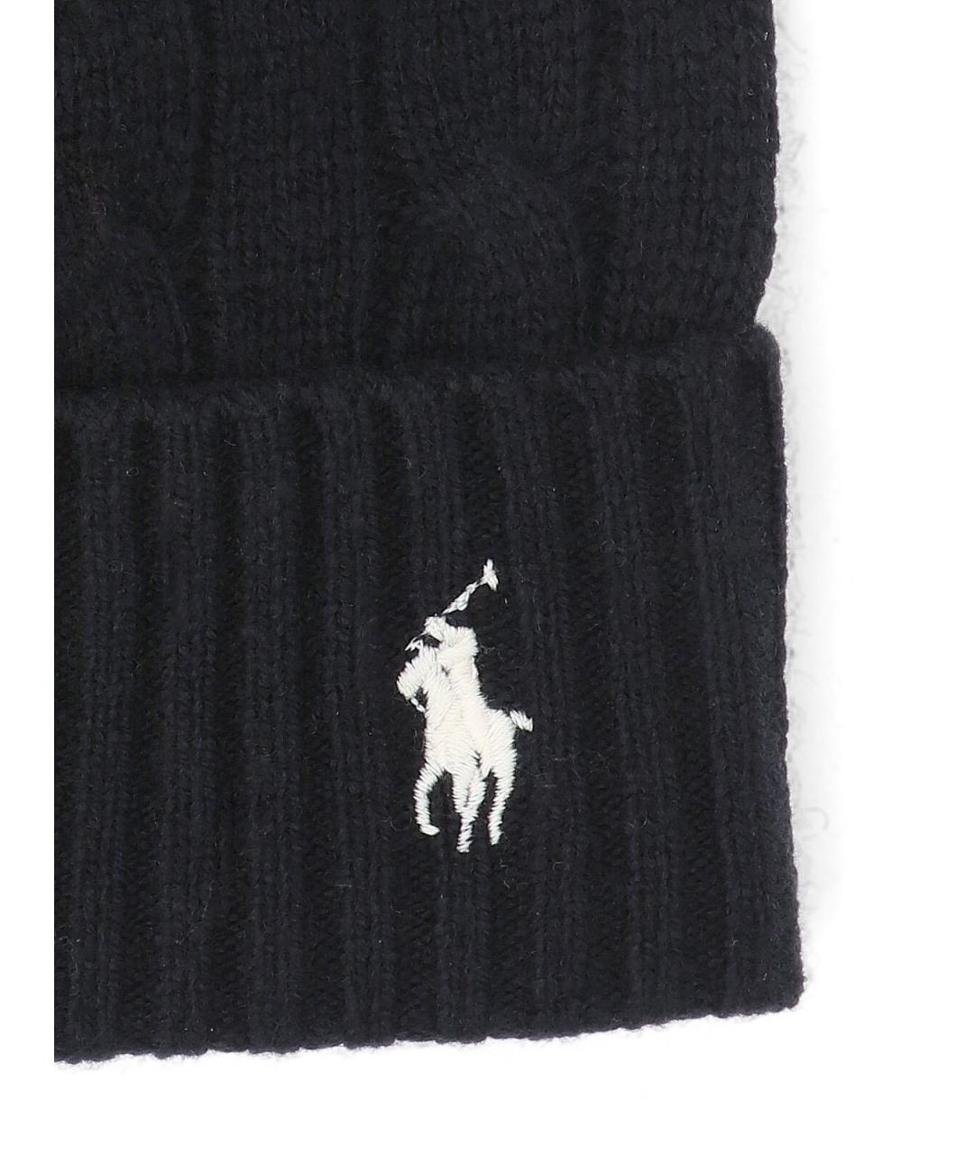 POLO RALPH LAUREN Черная шерстяная шапка, фото 3