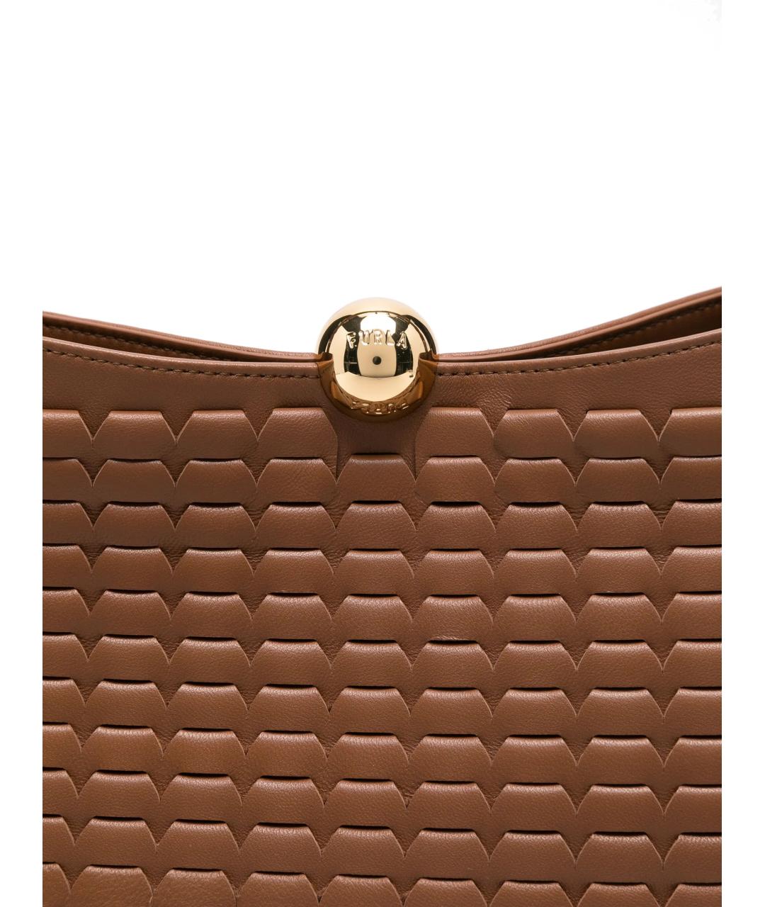 FURLA Коричневая кожаная сумка через плечо, фото 4