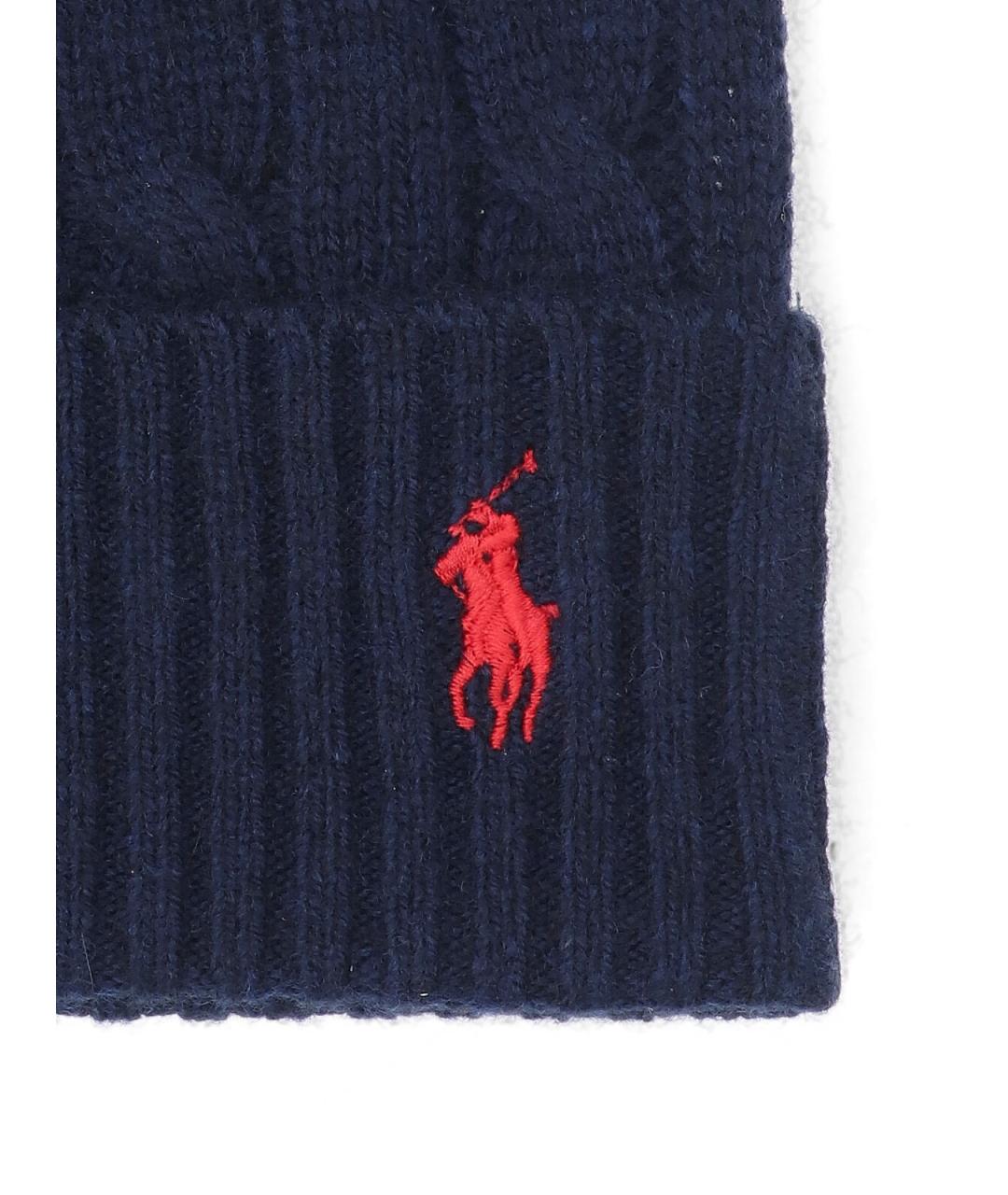 POLO RALPH LAUREN Синяя шерстяная шапка, фото 3