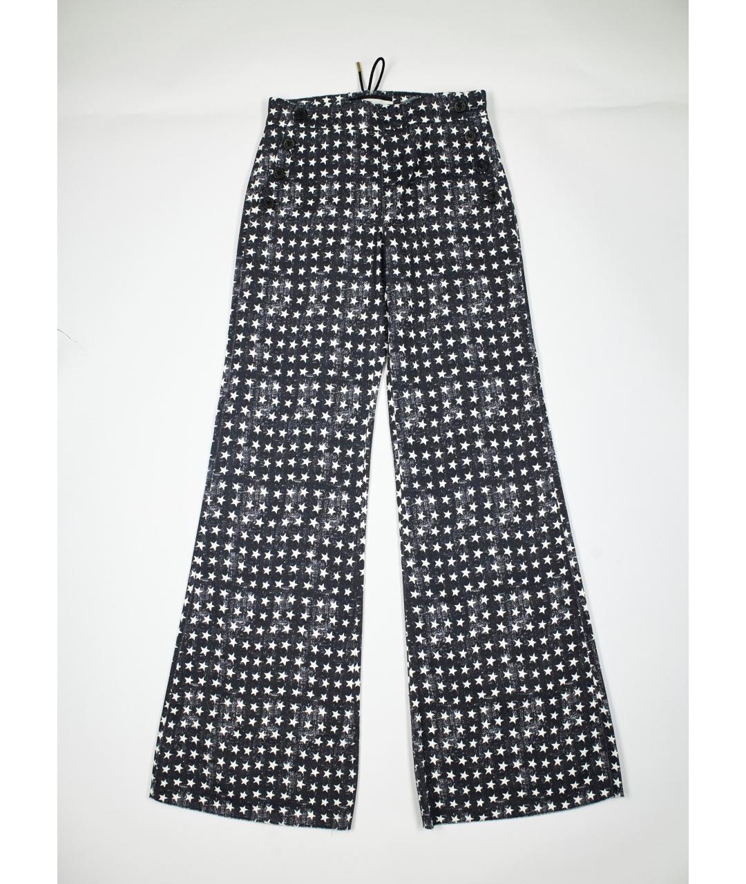 MAX MARA Черные хлопко-эластановые брюки широкие, фото 2