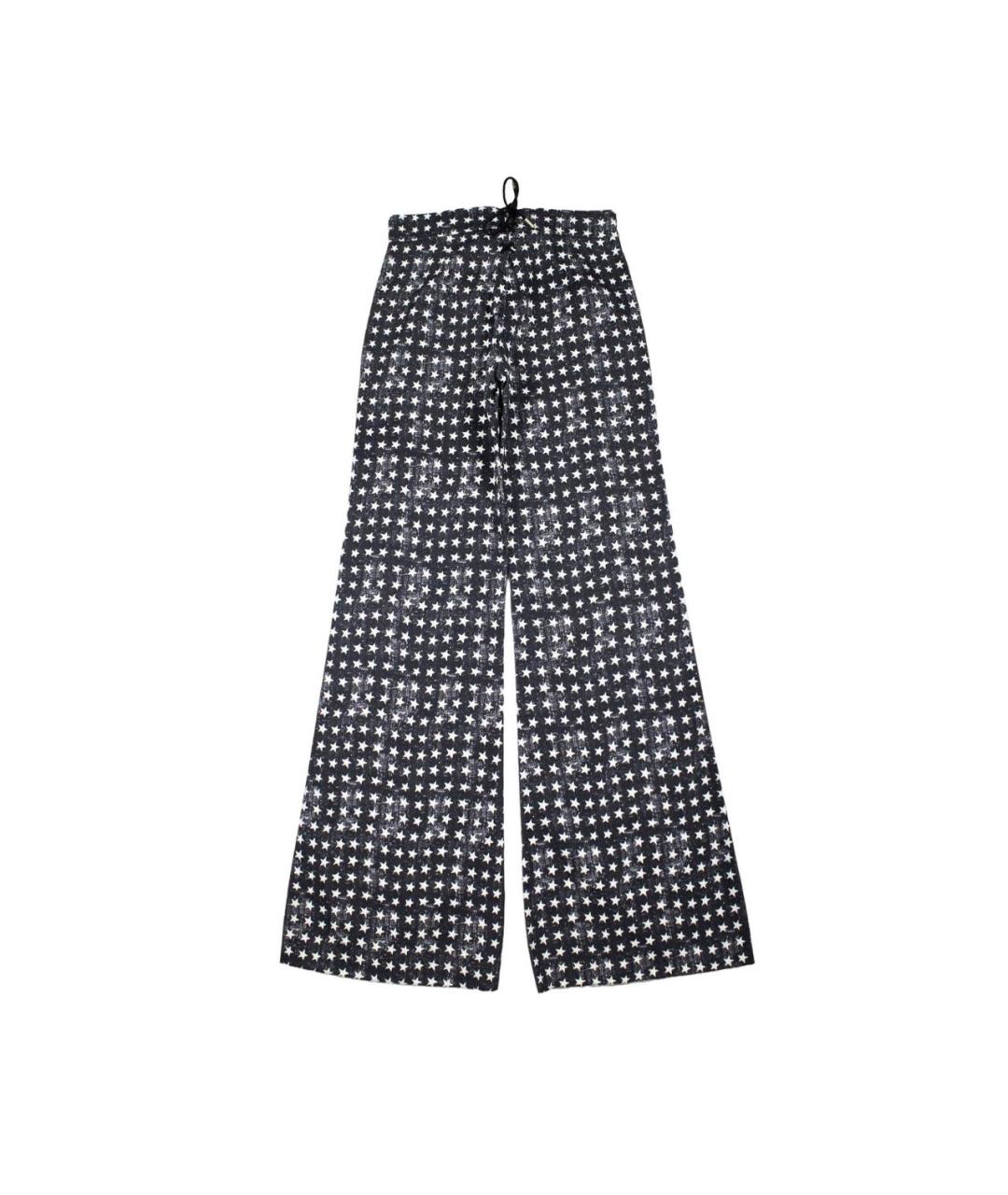 MAX MARA Черные хлопко-эластановые брюки широкие, фото 1
