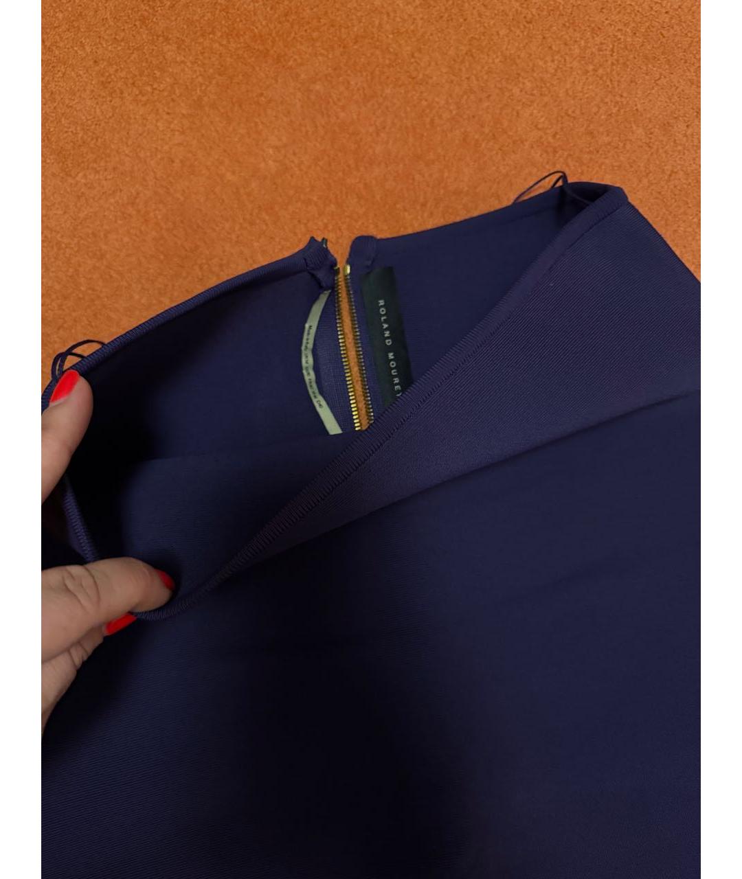 ROLAND MOURET Фиолетовая вискозная юбка миди, фото 3