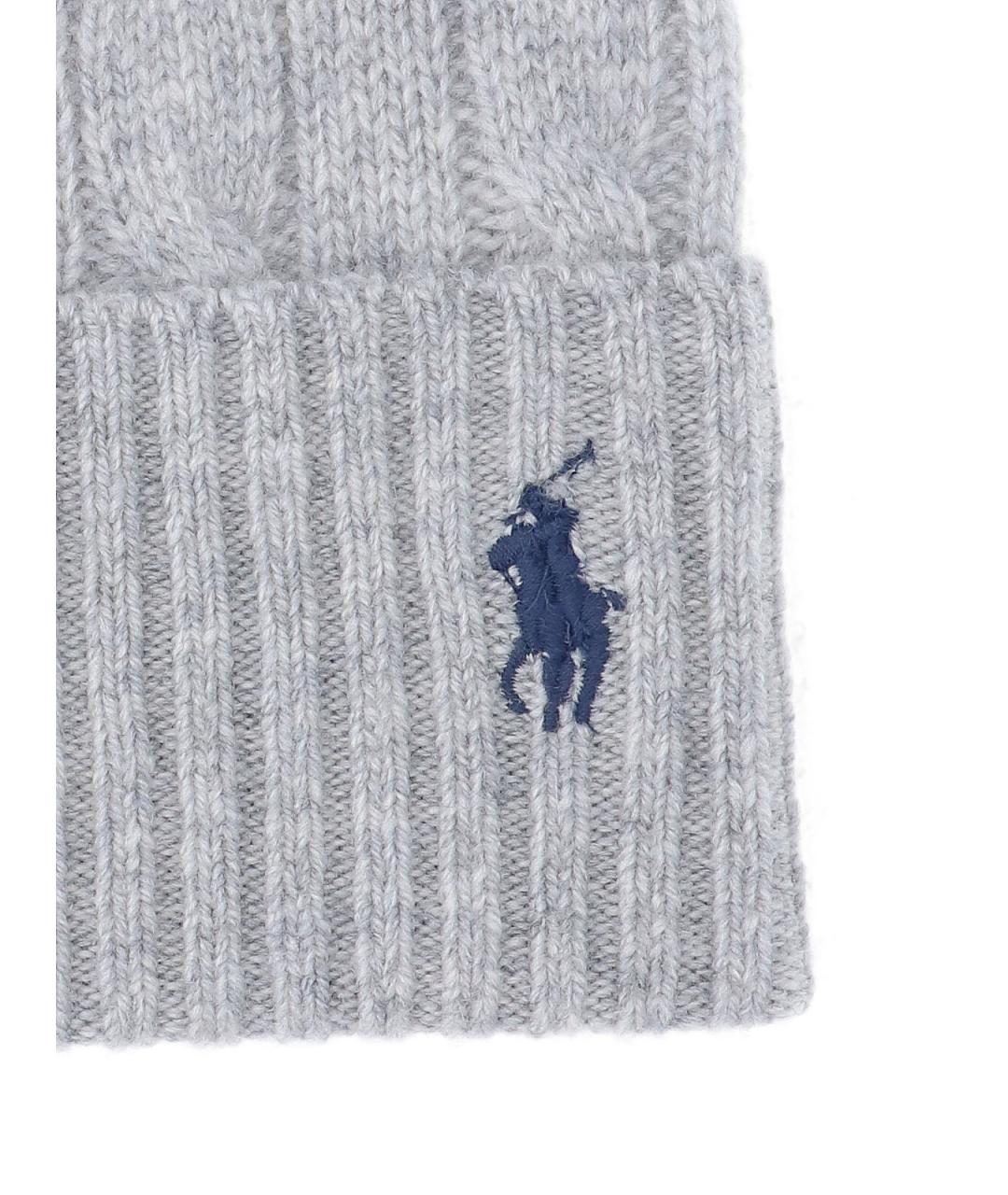 POLO RALPH LAUREN Серая шерстяная шапка, фото 3