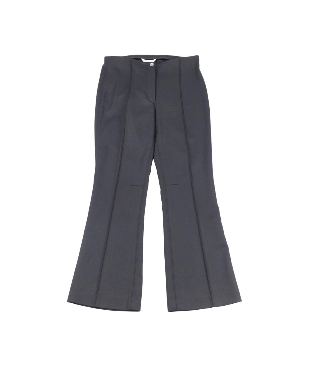HELMUT LANG Черные шерстяные брюки широкие, фото 1