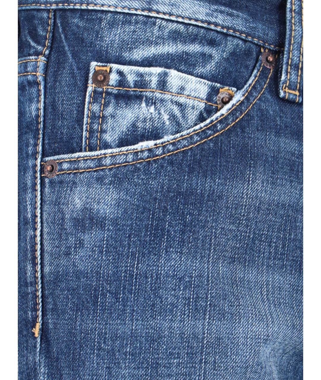 DSQUARED2 Синие хлопко-эластановые прямые джинсы, фото 4