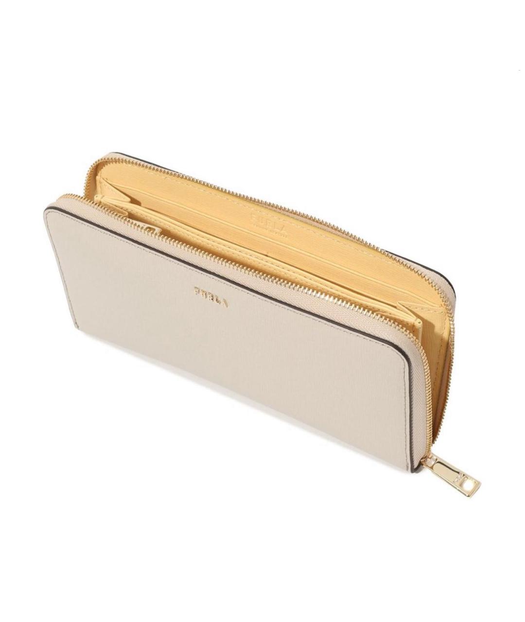 FURLA Бежевый кожаный кошелек, фото 3