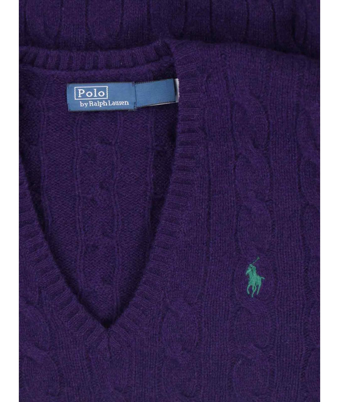 POLO RALPH LAUREN Фиолетовый шерстяной джемпер / свитер, фото 3