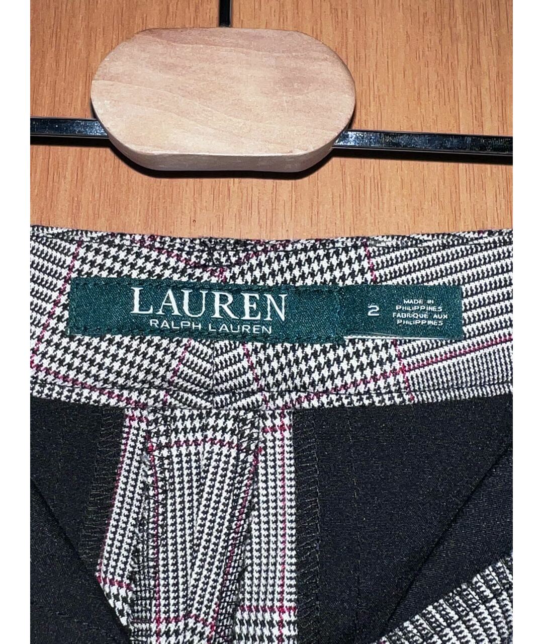 RALPH LAUREN Серые полиэстеровые прямые брюки, фото 3