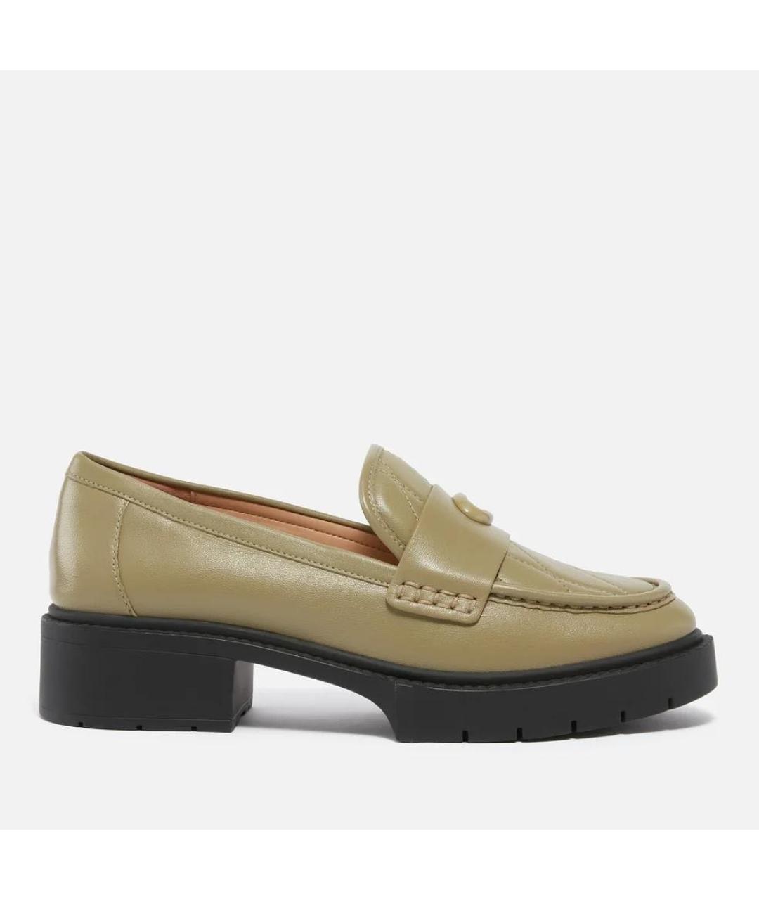 COACH Хаки кожаные лоферы, фото 7