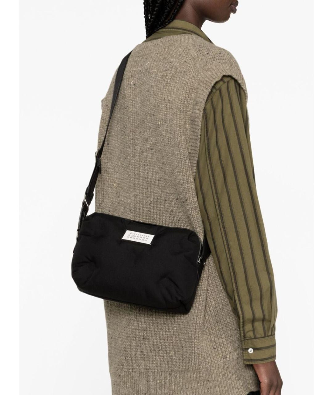 MAISON MARGIELA Черная синтетическая сумка на плечо, фото 2