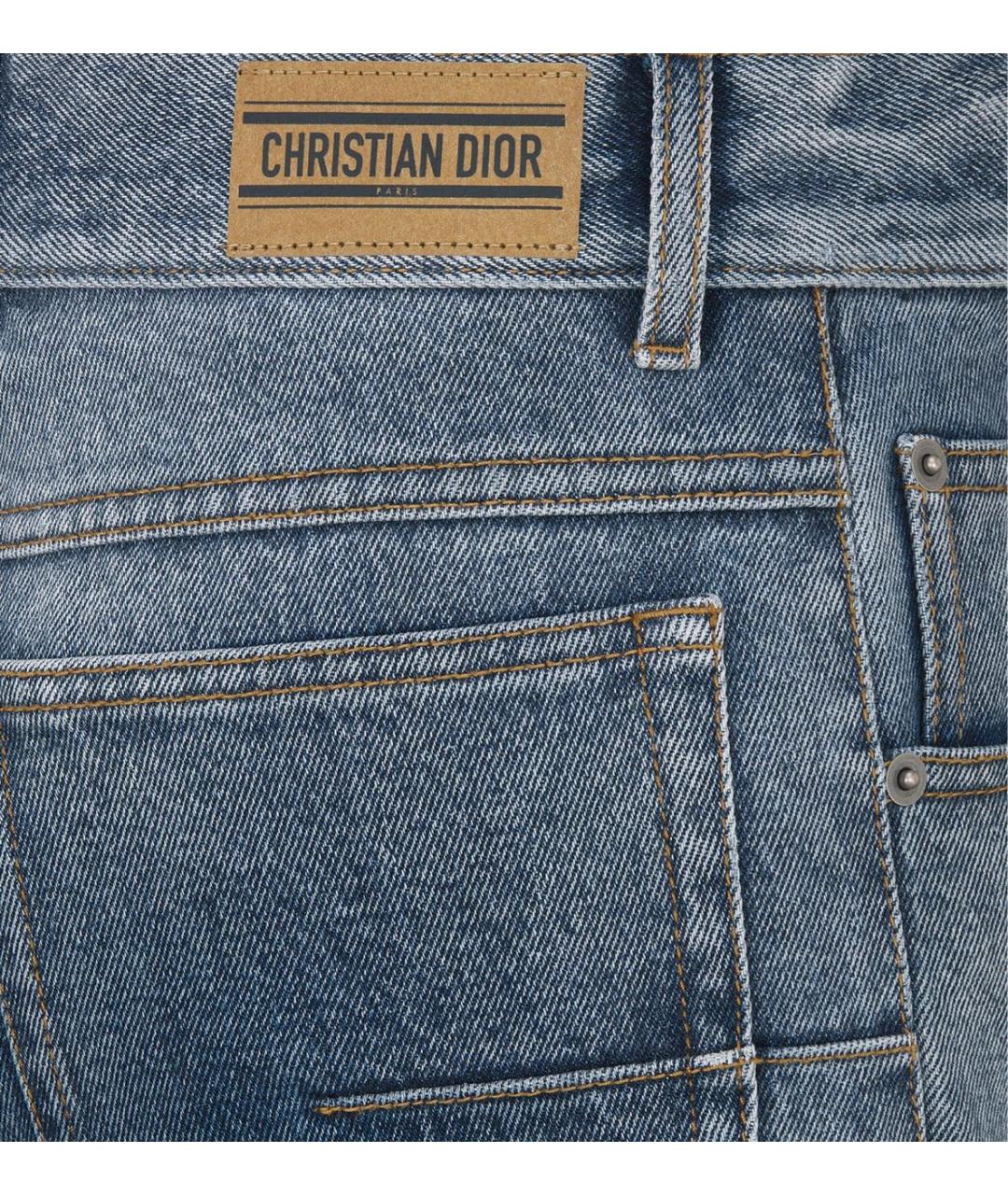 CHRISTIAN DIOR Синие хлопковые прямые джинсы, фото 6