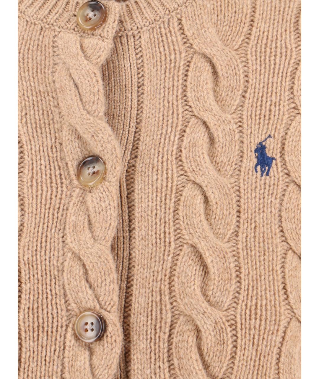 POLO RALPH LAUREN Бежевый шерстяной кардиган, фото 3