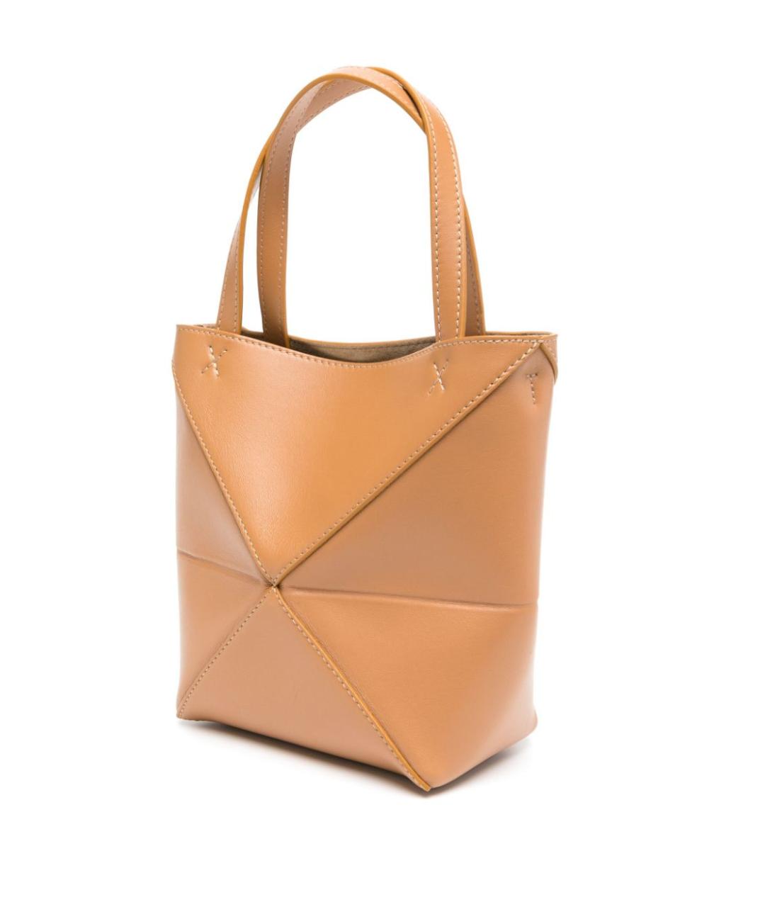 LOEWE Бежевая кожаная сумка тоут, фото 3