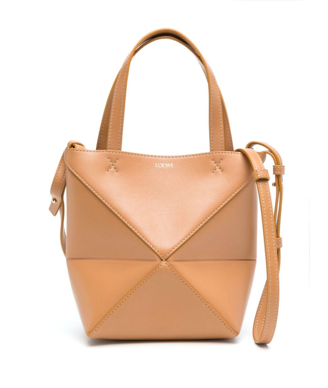 LOEWE Бежевая кожаная сумка тоут, фото 1