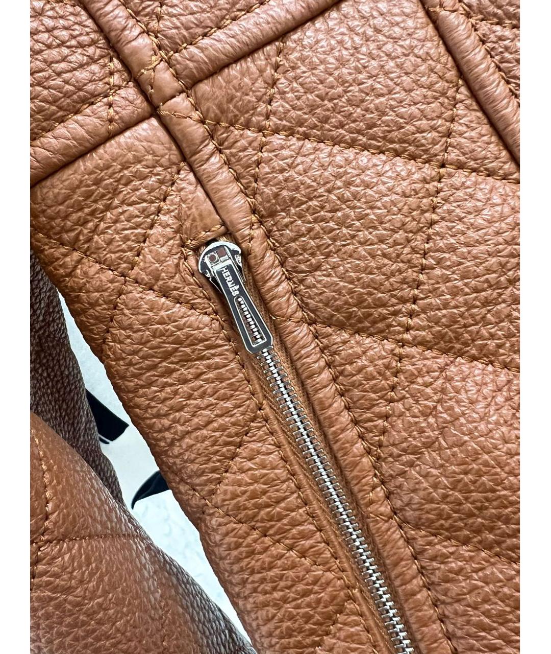 HERMES Коричневая кожаная куртка, фото 3