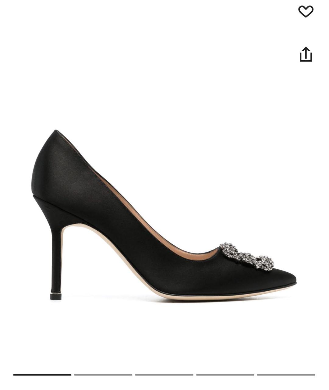 MANOLO BLAHNIK Черные лодочки на низком каблуке, фото 9