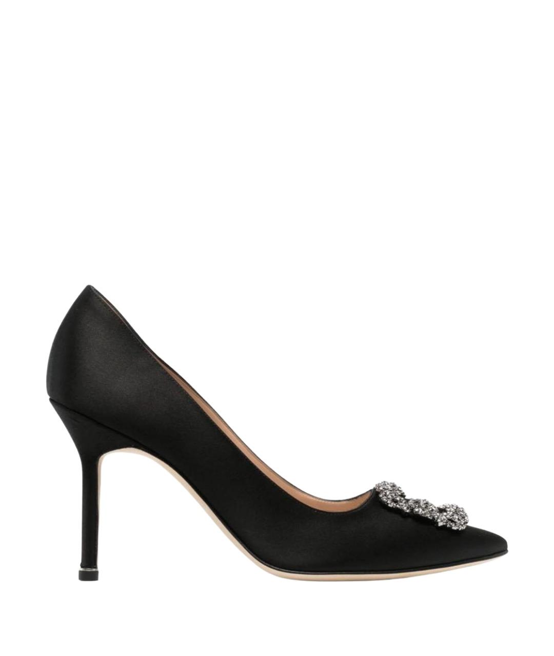 MANOLO BLAHNIK Черные лодочки на низком каблуке, фото 1