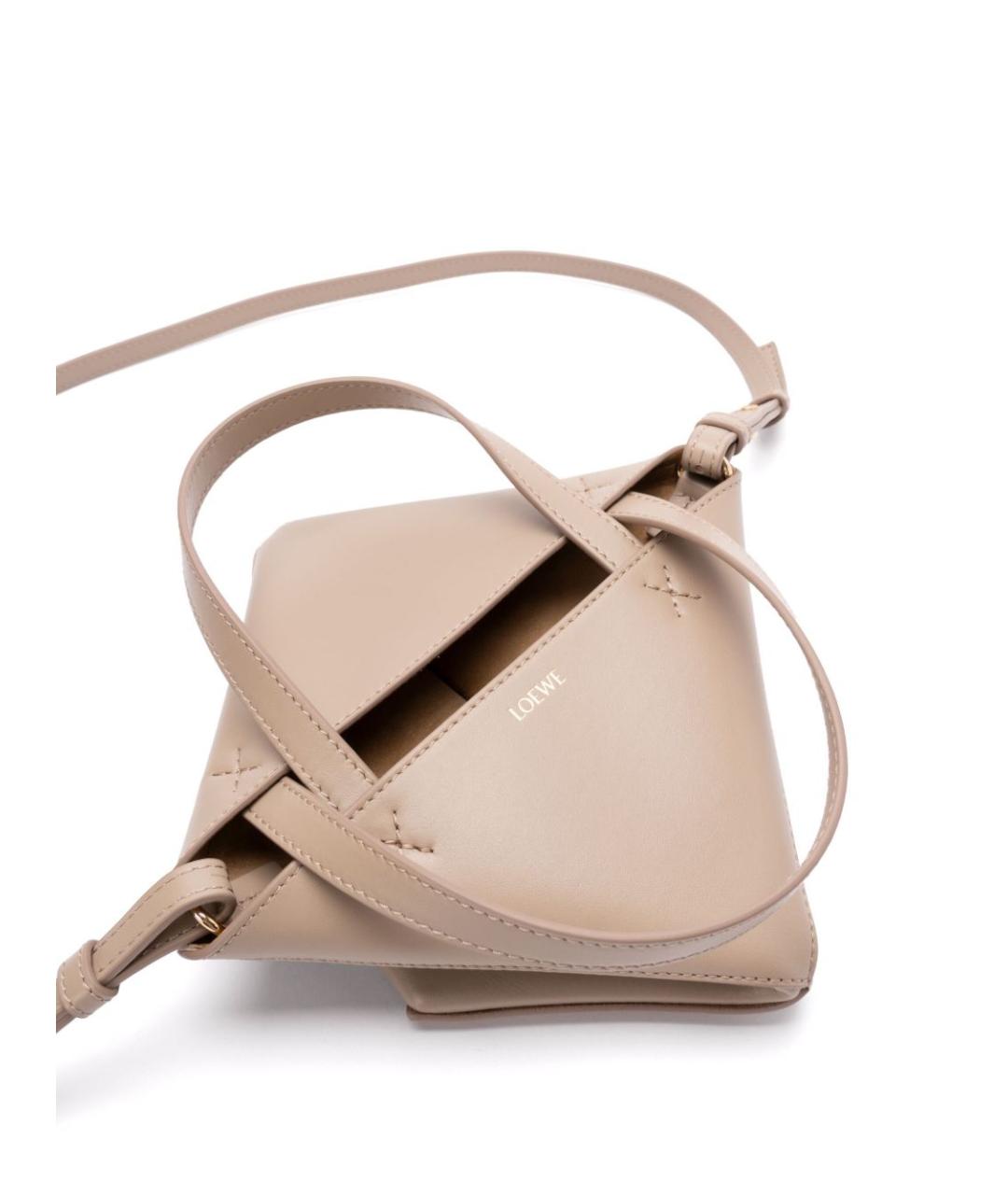 LOEWE Бежевая кожаная сумка тоут, фото 6
