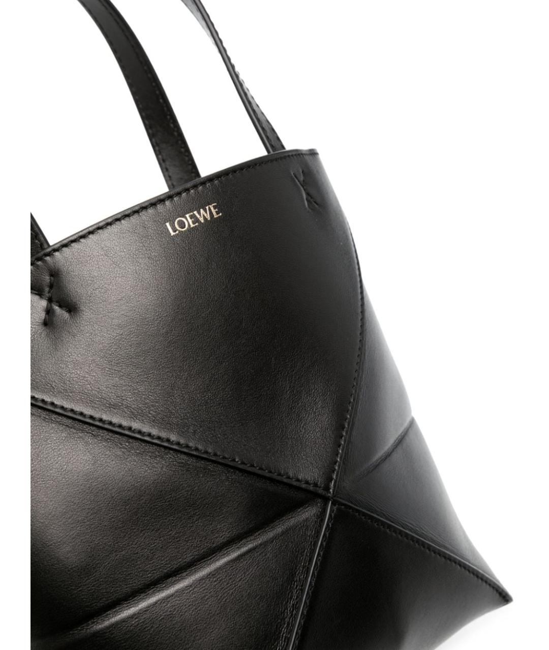 LOEWE Черная кожаная сумка тоут, фото 5