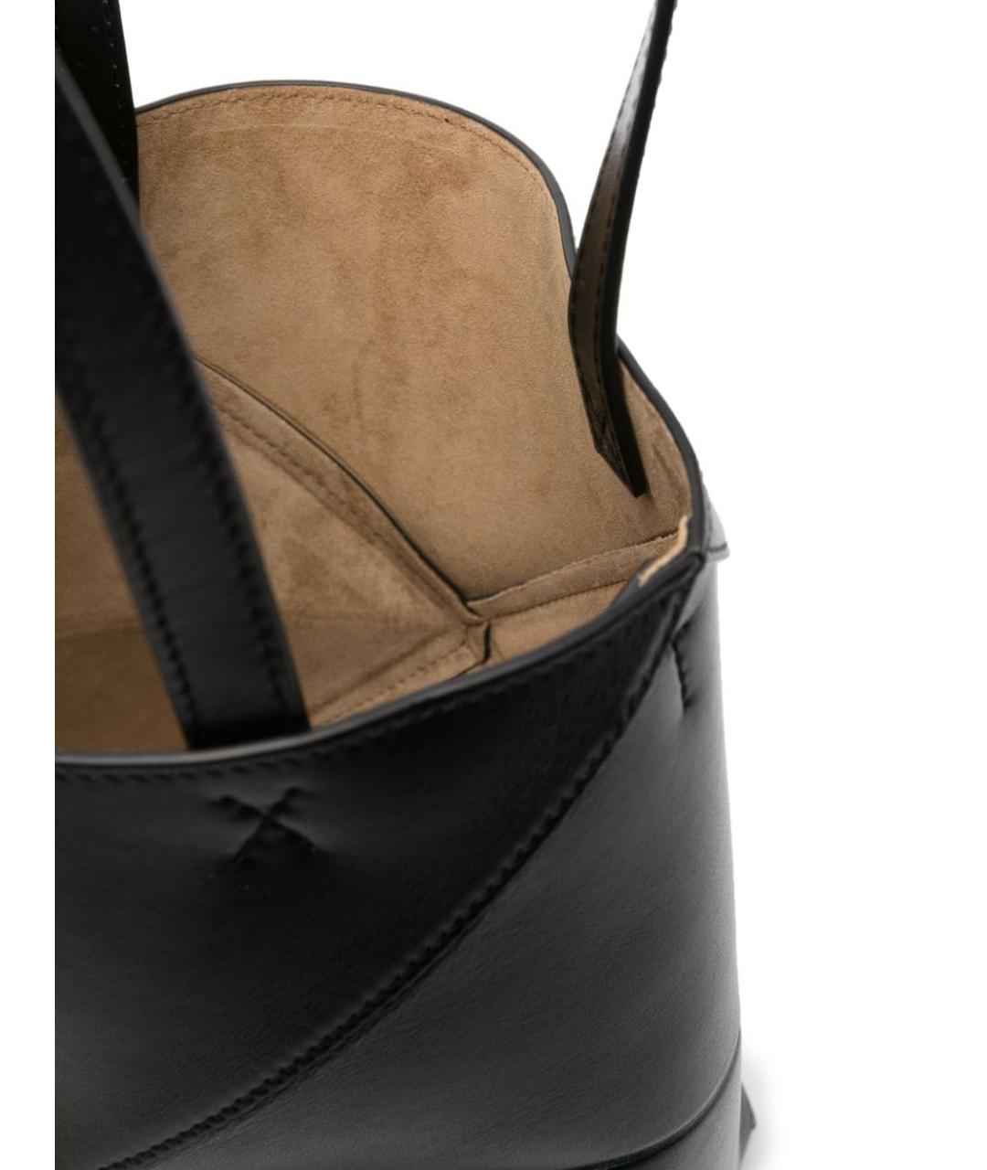 LOEWE Черная кожаная сумка тоут, фото 2