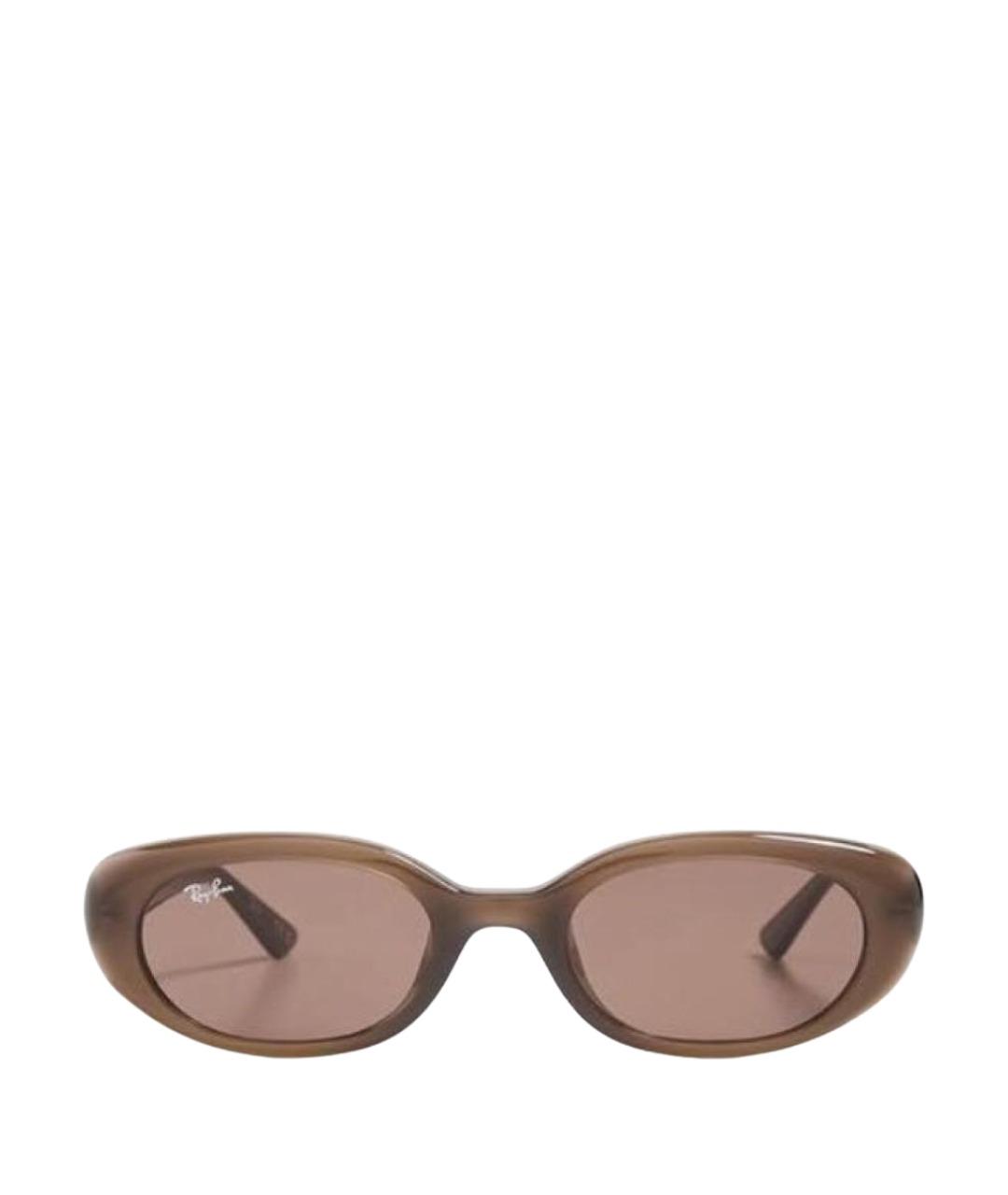 RAY BAN Коричневые пластиковые солнцезащитные очки, фото 1