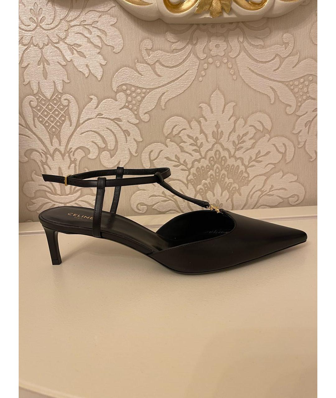 CELINE Черные кожаные туфли, фото 7