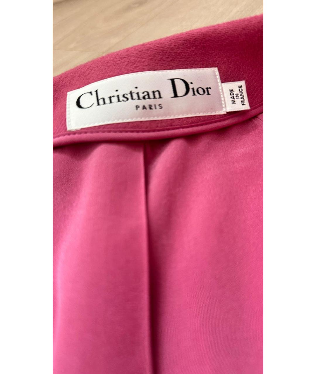 CHRISTIAN DIOR Розовое шерстяное пальто, фото 3