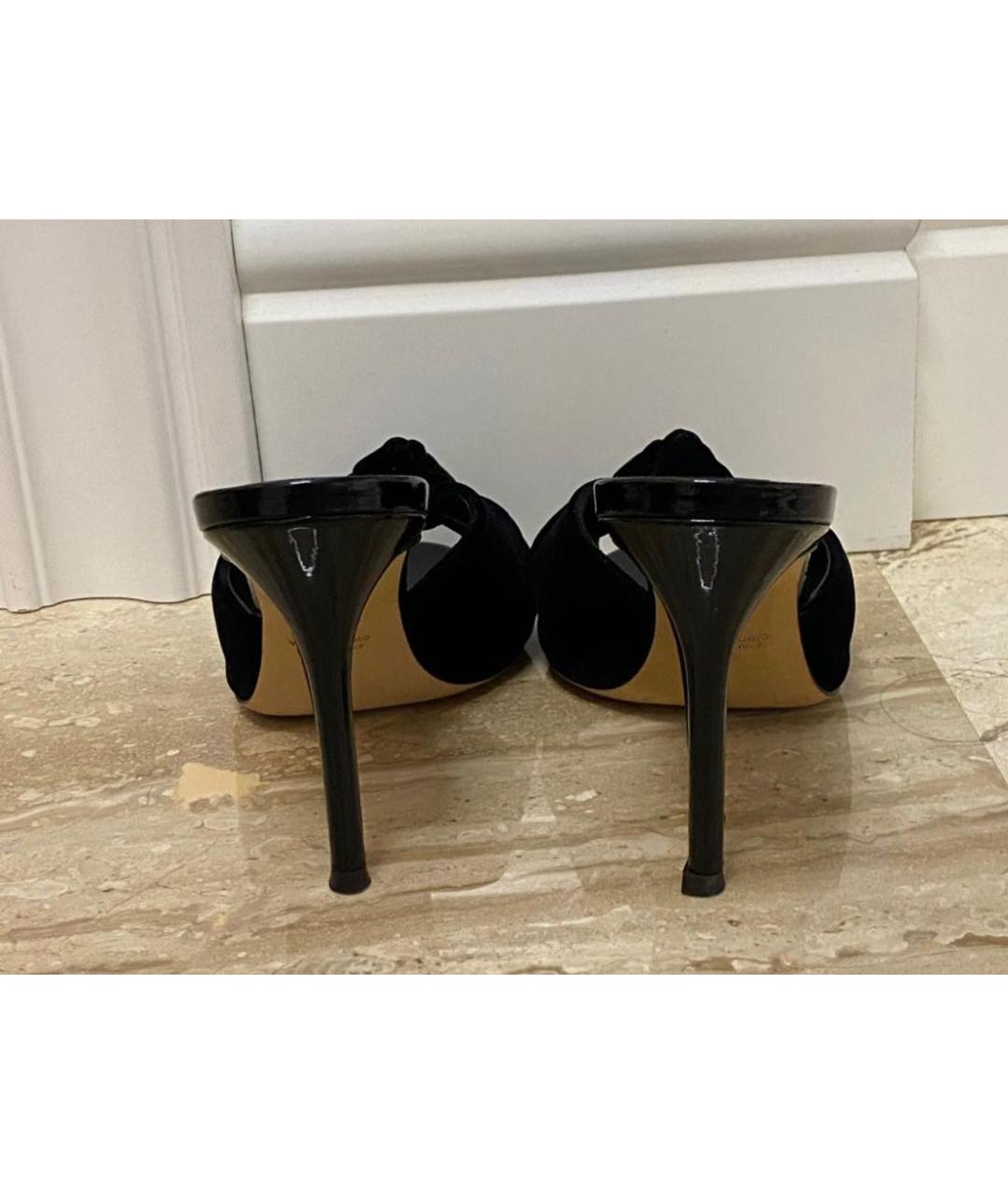 GIUSEPPE ZANOTTI DESIGN Черные бархатные мюли, фото 6