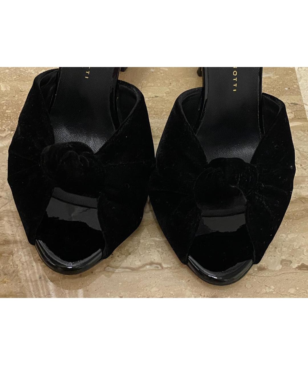 GIUSEPPE ZANOTTI DESIGN Черные бархатные мюли, фото 5