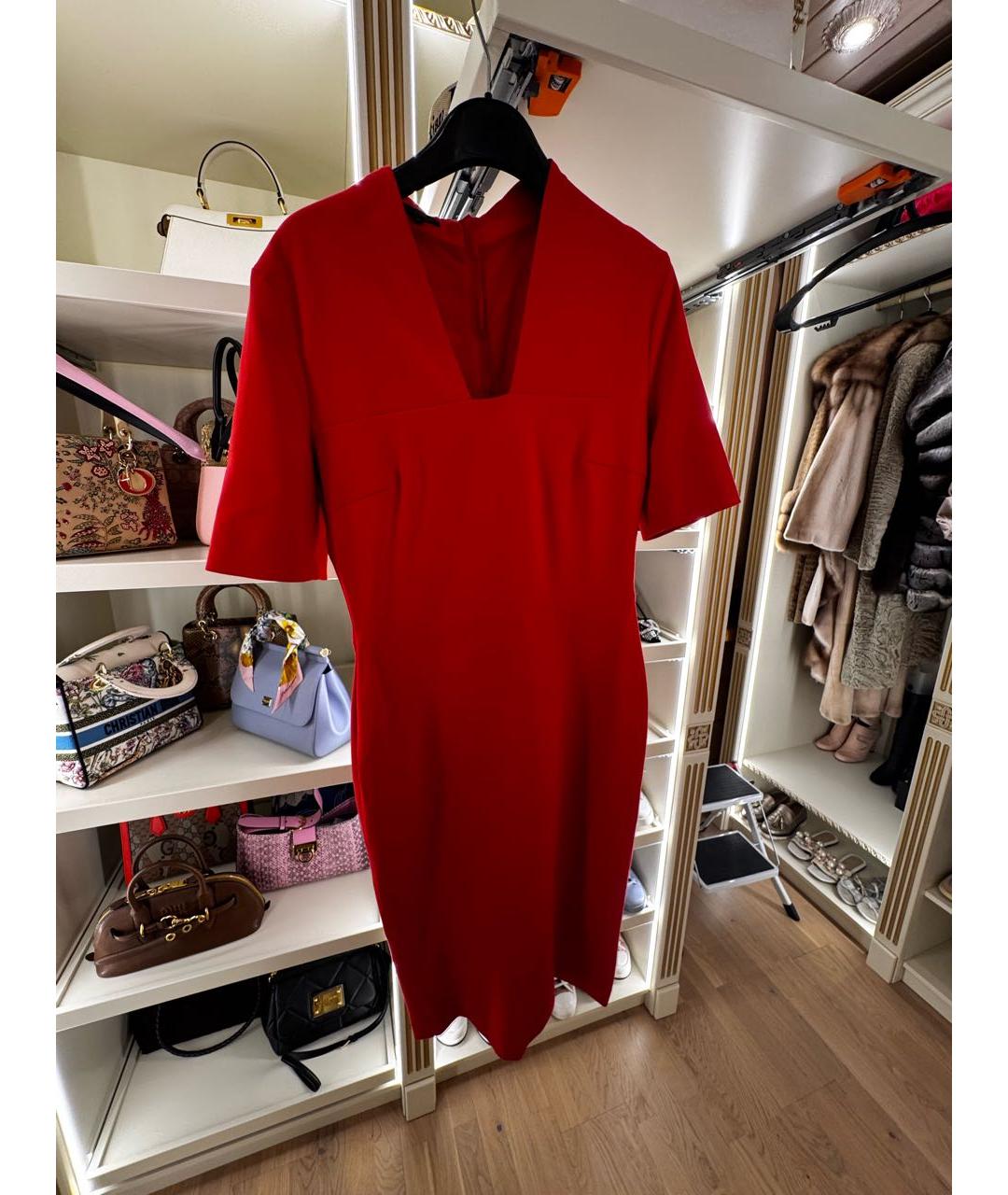 ESCADA Красное вискозное повседневное платье, фото 5