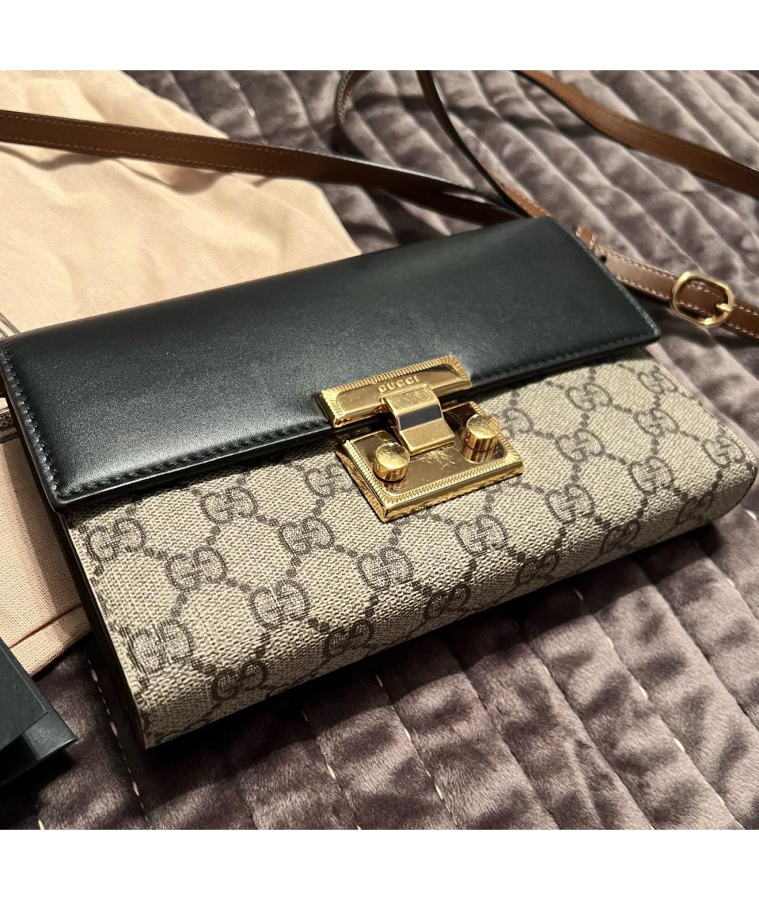 GUCCI Черная кожаная сумка через плечо, фото 2