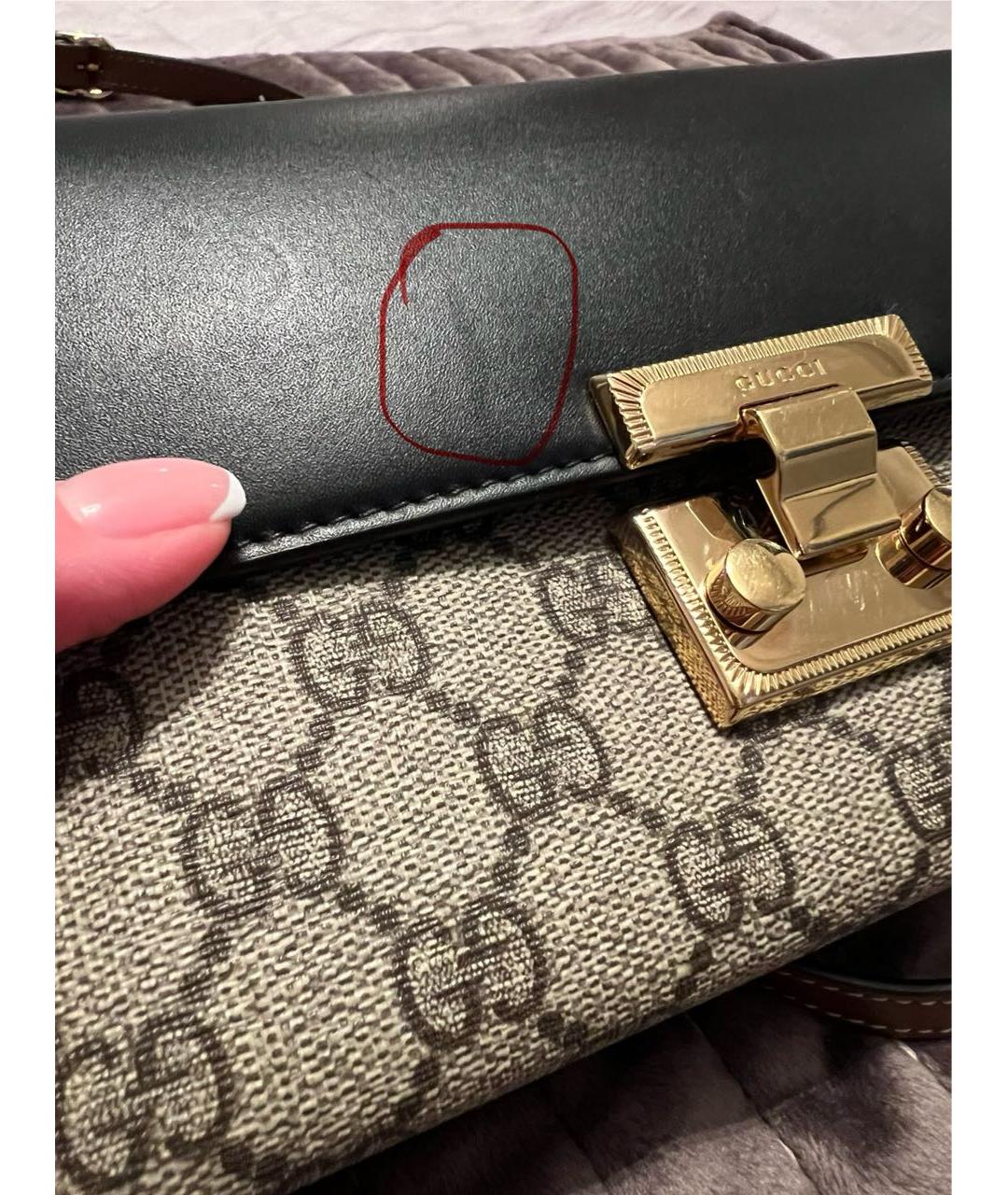 GUCCI Черная кожаная сумка через плечо, фото 8
