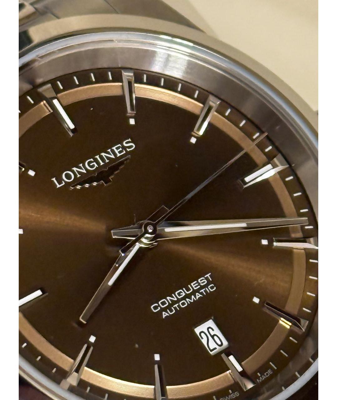 LONGINES Коричневые стальные часы, фото 2