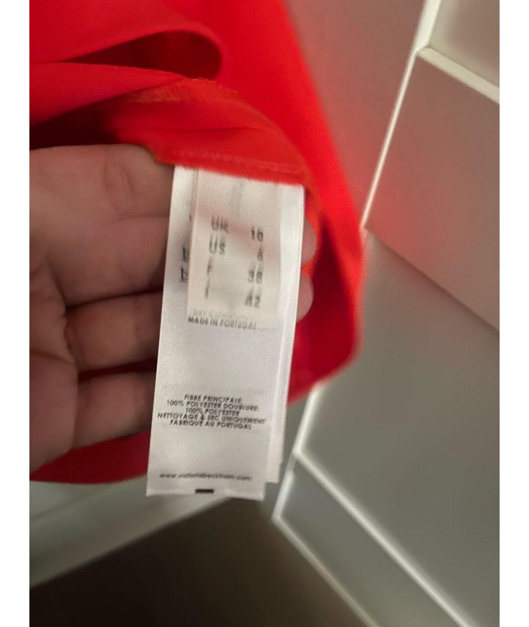 VICTORIA BECKHAM Красное полиэстеровое повседневное платье, фото 4