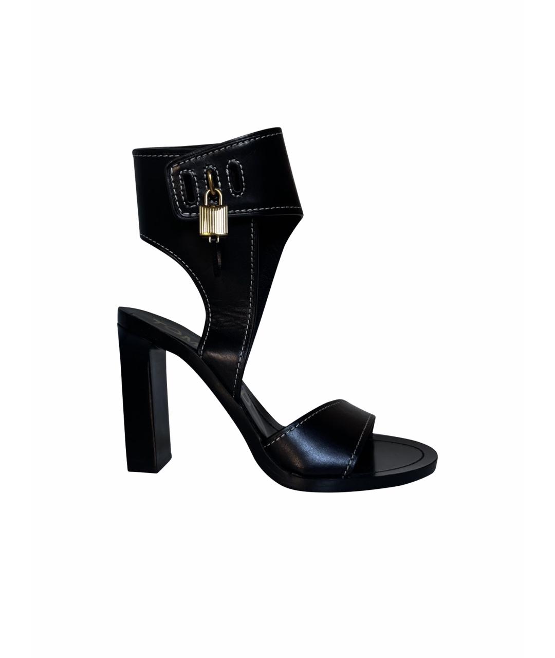 TOM FORD Черные кожаные босоножки, фото 1
